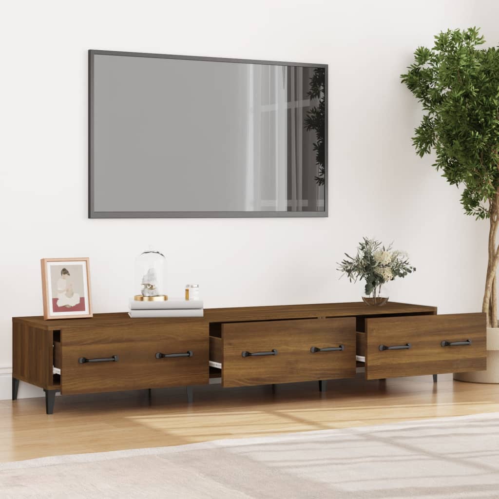 Mobile TV Rovere Marrone 150x34,5x30 cm in Legno Multistrato - homemem39