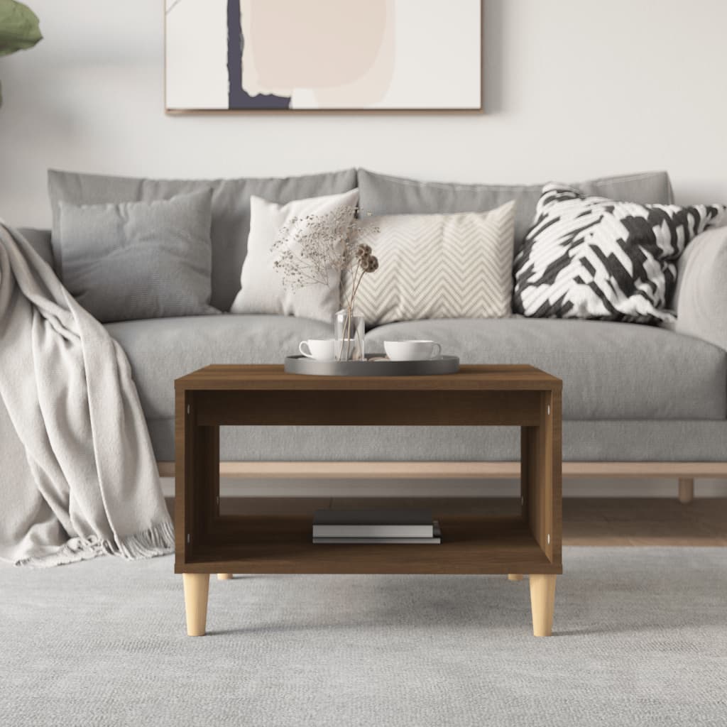 Tavolino da Salotto Rovere Marrone 60x50x40cm Legno Multistrato | homemem39