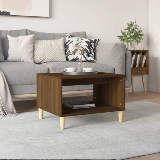 Tavolino da Salotto Rovere Marrone 60x50x40cm Legno Multistrato | homemem39