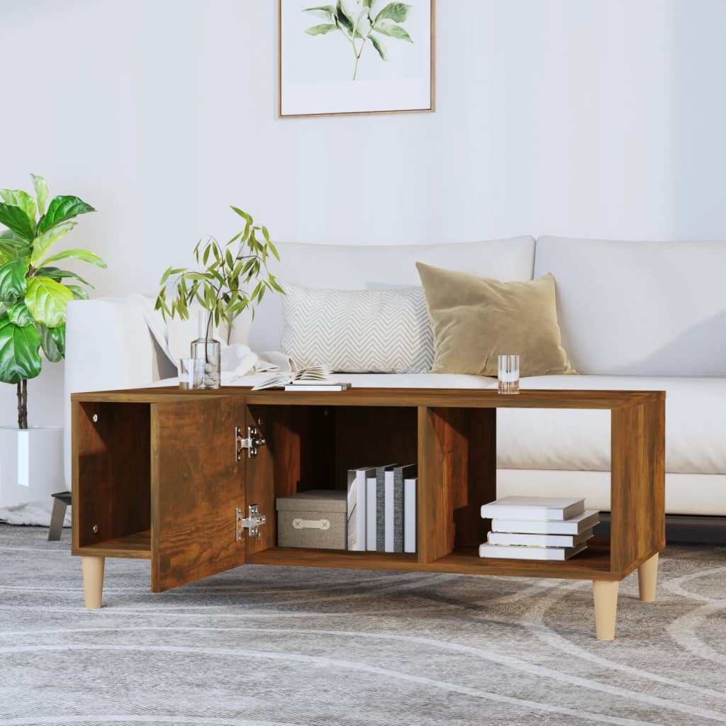 Tavolino da Salotto Rovere Fumo 102x50x40 cm Legno Multistrato | homemem39