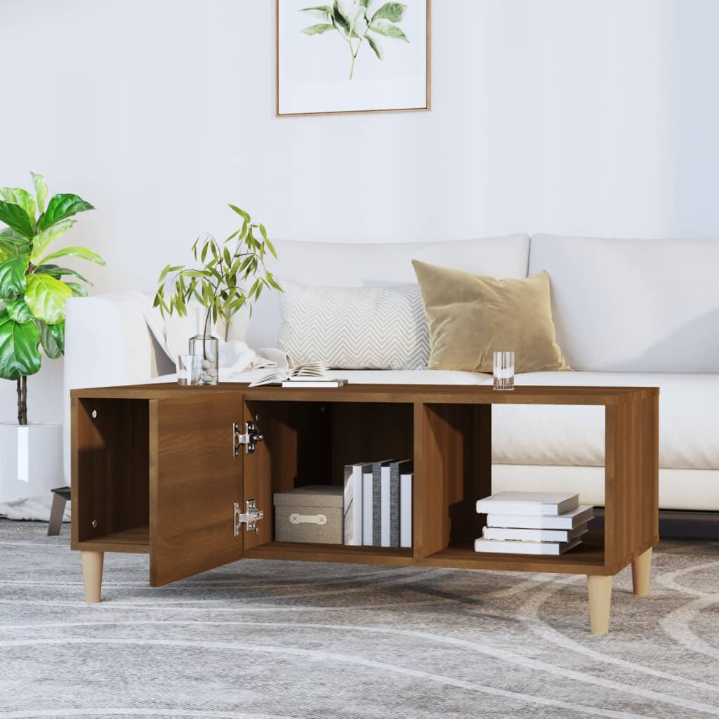 Tavolino Salotto Rovere Marrone 102x50x40 cm Legno Multistrato | homemem39