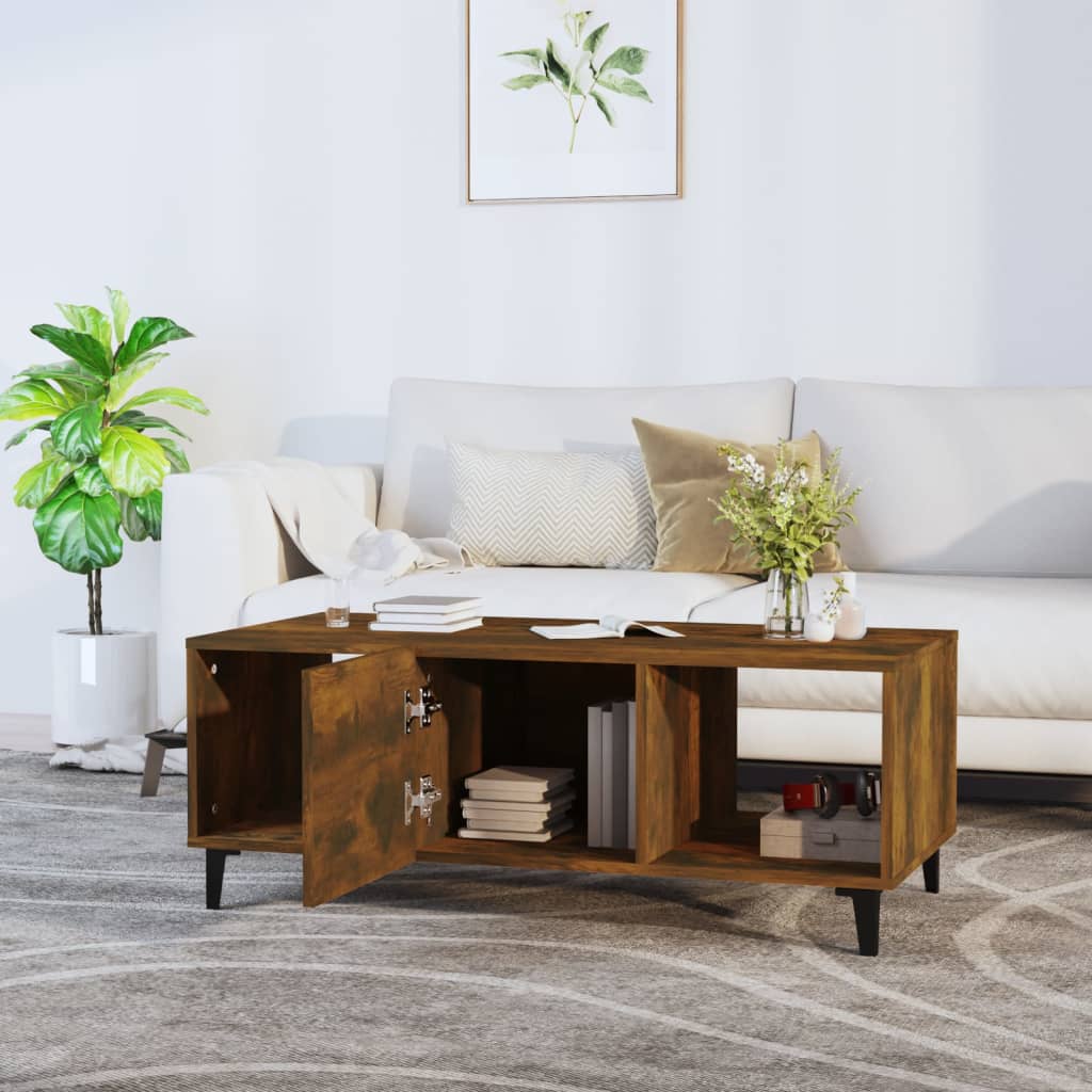 Tavolino da Salotto Rovere Fumo 102x50x40 cm Legno Multistrato | homemem39