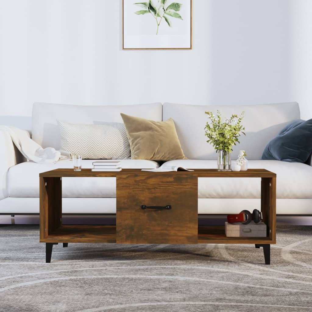 Tavolino da Salotto Rovere Fumo 102x50x40 cm Legno Multistrato | homemem39