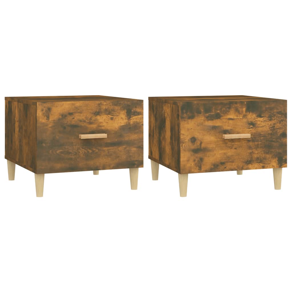 Tavolini Salotto 2 pz Rovere Fumo 50x50x40cm Legno Multistrato | homemem39