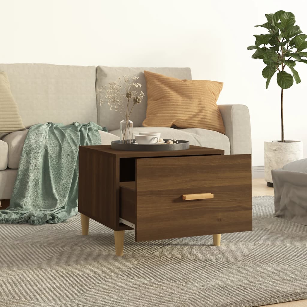 Tavolino da Salotto Rovere Marrone 50x50x40cm Legno Multistrato | homemem39