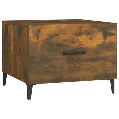 Tavolino da Salotto con Gambe in Metallo Rovere Fumo 50x50x40cm | homemem39