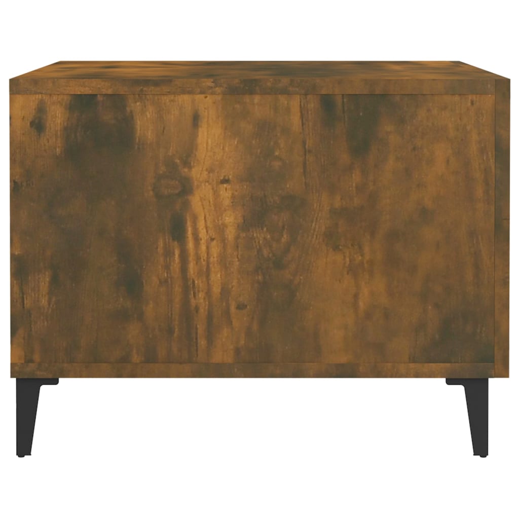 Tavolino da Salotto con Gambe in Metallo Rovere Fumo 50x50x40cm | homemem39