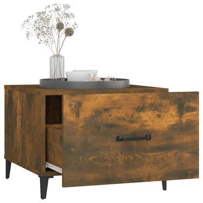 Tavolini da Salotto Gambe in Metallo 2pz Rovere Fumo 50x50x40cm | homemem39