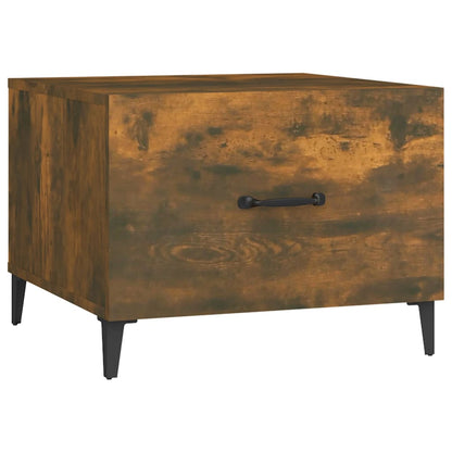 Tavolini da Salotto Gambe in Metallo 2pz Rovere Fumo 50x50x40cm | homemem39