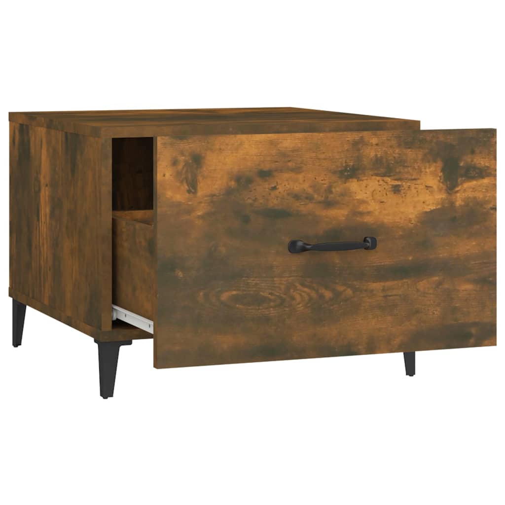 Tavolini da Salotto Gambe in Metallo 2pz Rovere Fumo 50x50x40cm | homemem39