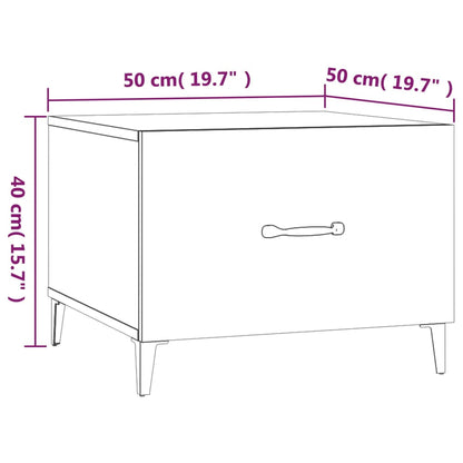 Tavolini da Salotto Gambe in Metallo 2pz Rovere Fumo 50x50x40cm | homemem39