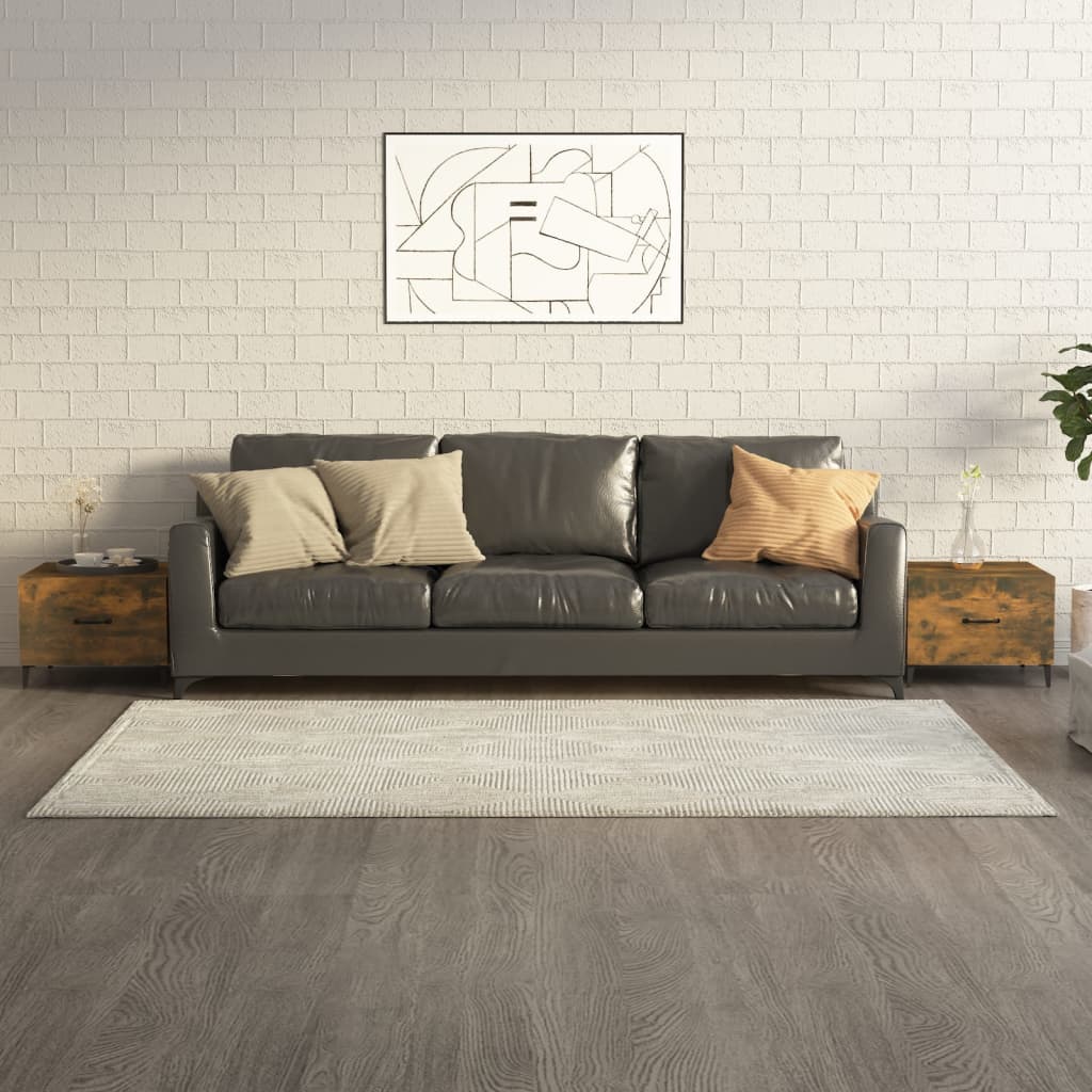 Tavolini da Salotto Gambe in Metallo 2pz Rovere Fumo 50x50x40cm | homemem39