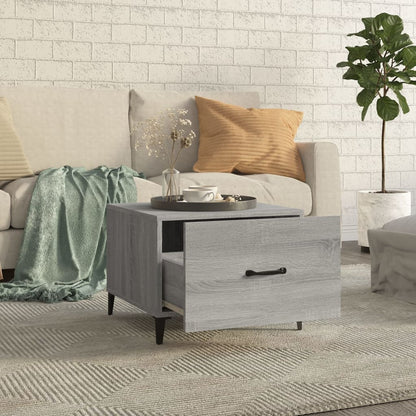 Tavolino da Salotto Gambe in Metallo Grigio Sonoma 50x50x40 cm | homemem39