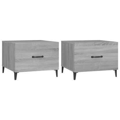Tavolini Salotto Gambe in Metallo 2pz Grigio Sonoma 50x50x40 cm | homemem39