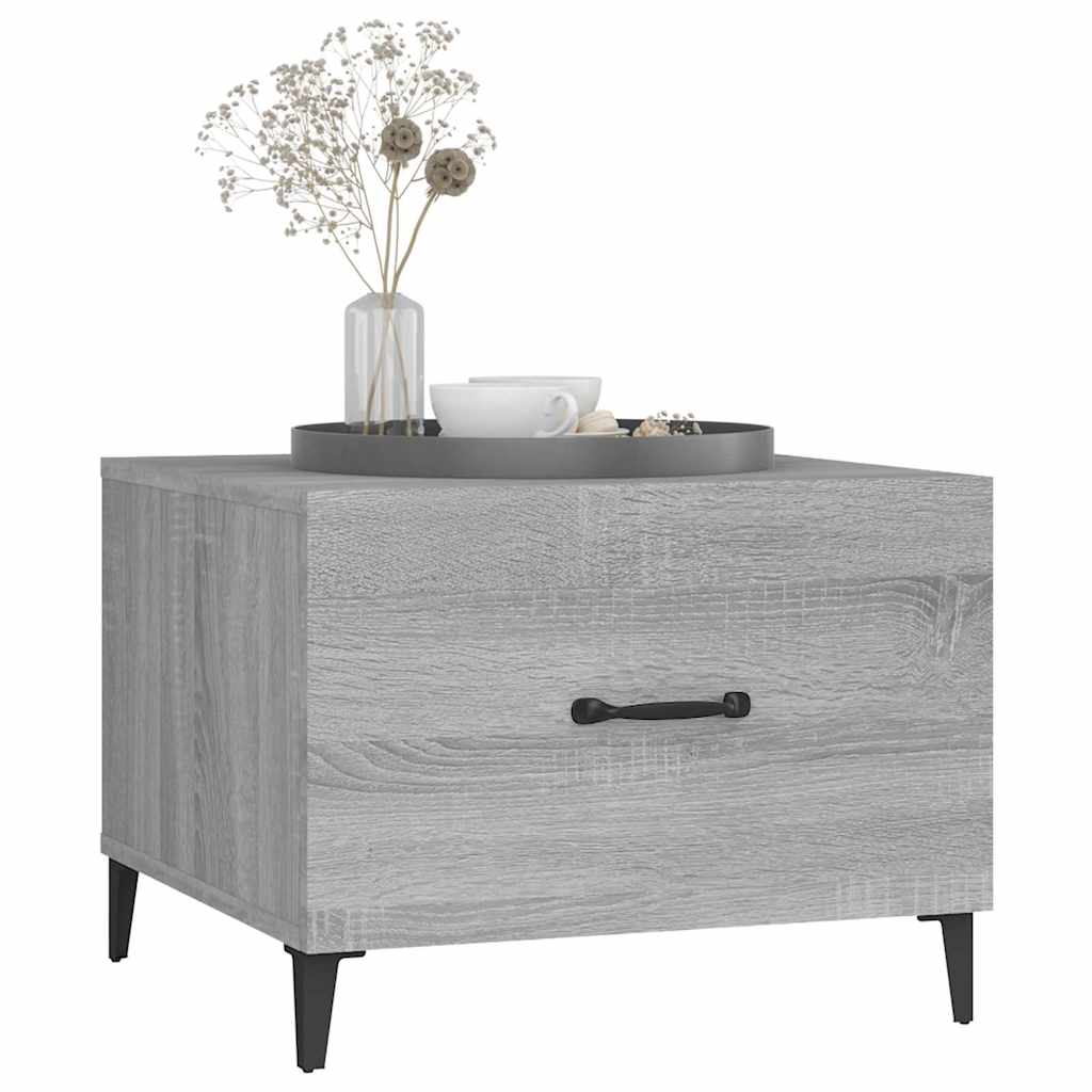 Tavolini Salotto Gambe in Metallo 2pz Grigio Sonoma 50x50x40 cm