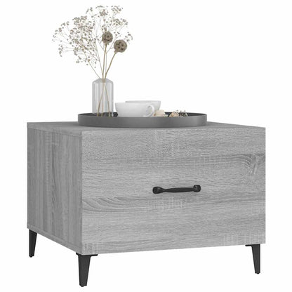 Tavolini Salotto Gambe in Metallo 2pz Grigio Sonoma 50x50x40 cm