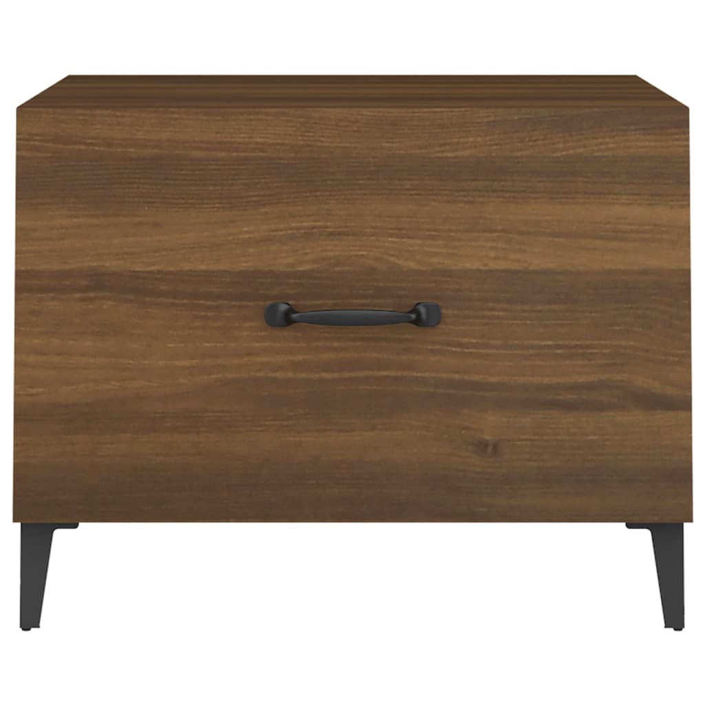 Tavolino da Salotto Gambe in Metallo Rovere Marrone 50x50x40 cm | homemem39
