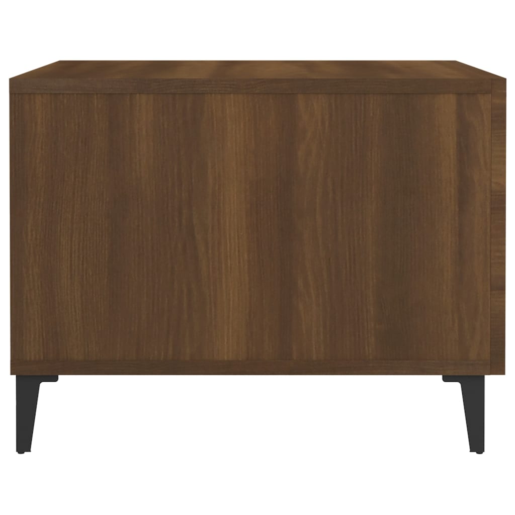 Tavolino da Salotto Gambe in Metallo Rovere Marrone 50x50x40 cm | homemem39