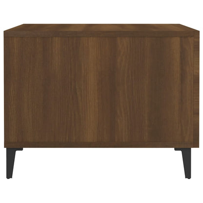 Tavolino da Salotto Gambe in Metallo Rovere Marrone 50x50x40 cm | homemem39