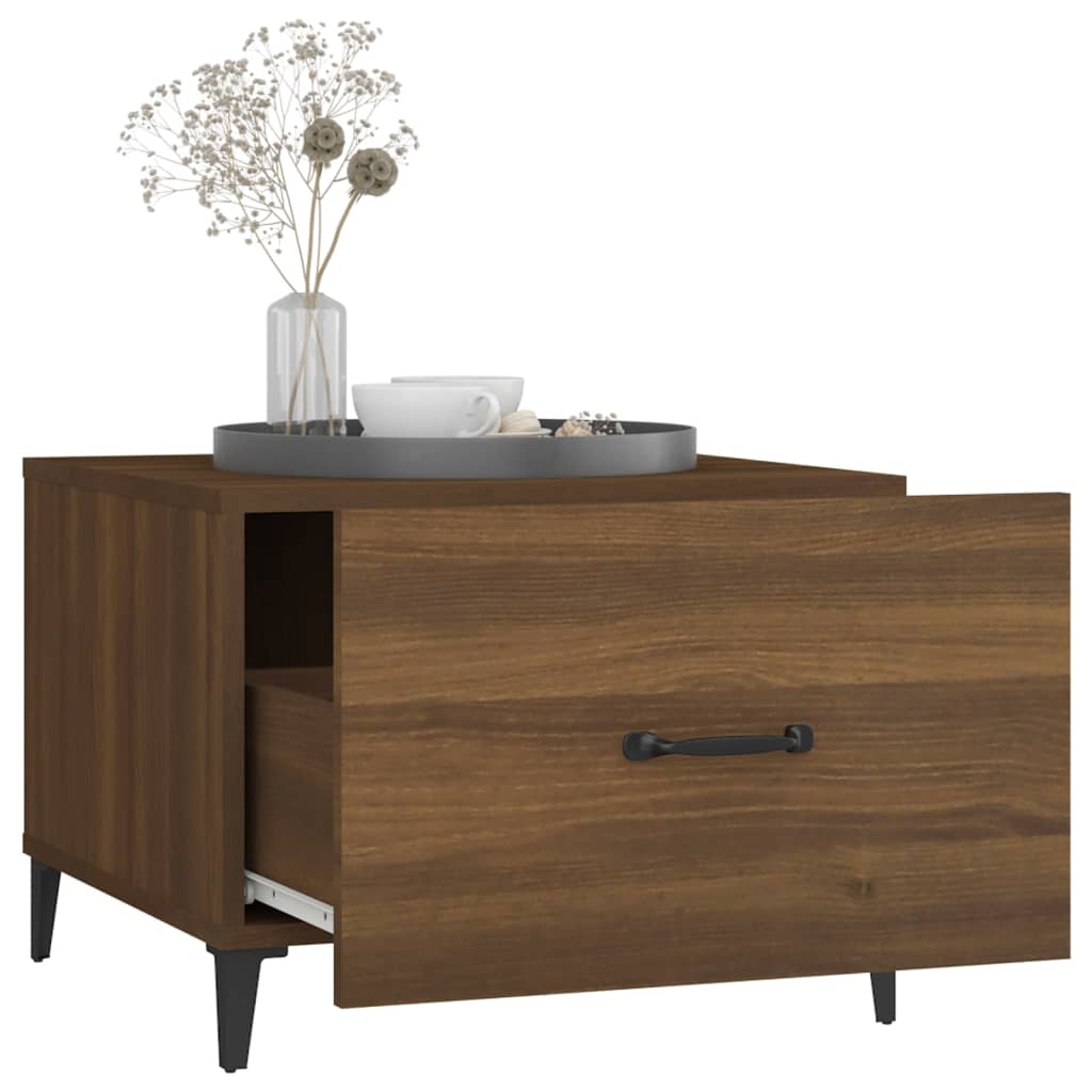 Tavolini Salotto Gambe in Metallo 2pz Rovere Marrone 50x50x40cm | homemem39