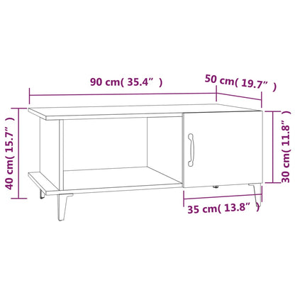 Tavolino da Salotto Rovere Marrone 90x50x40cm Legno Multistrato | homemem39