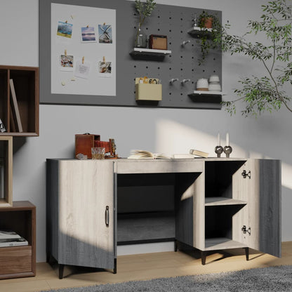Scrivania Grigio Sonoma 140x50x75 cm in Legno Multistrato | homemem39