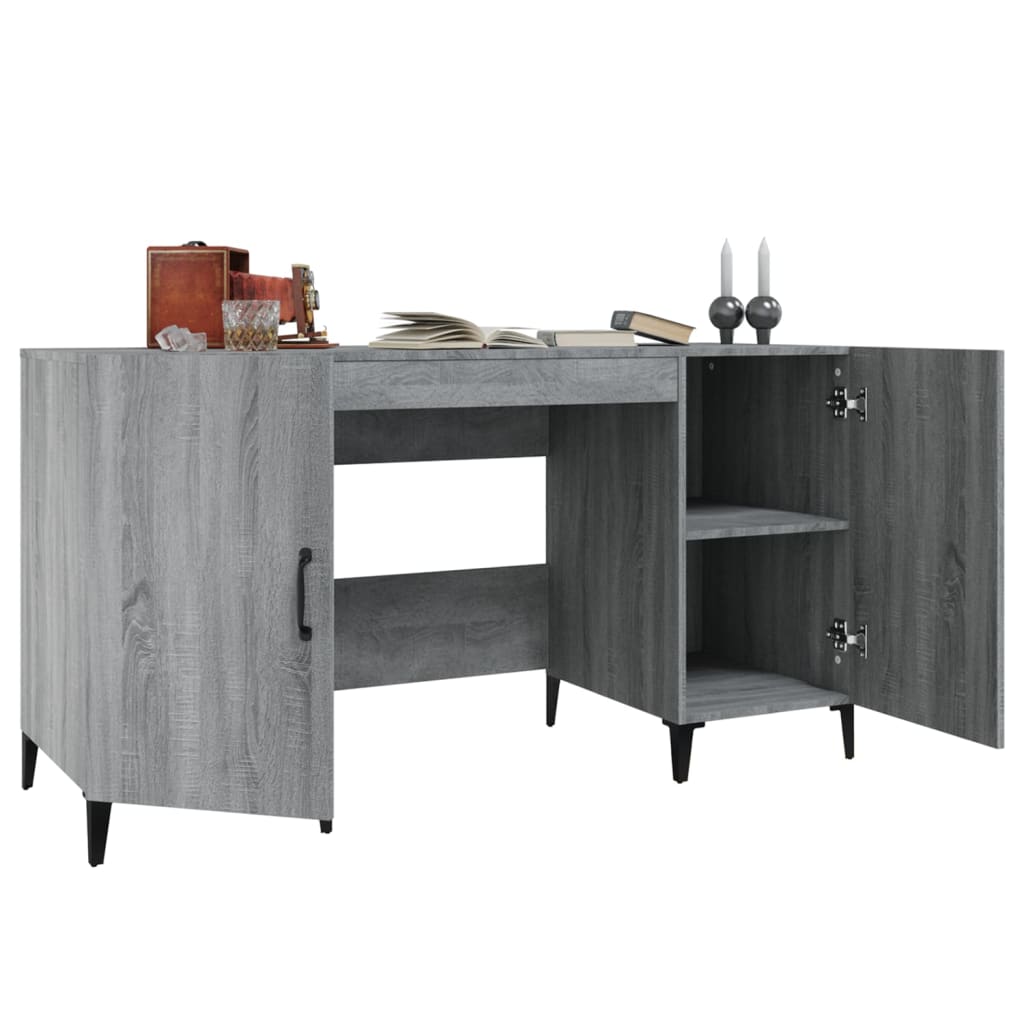 Scrivania Grigio Sonoma 140x50x75 cm in Legno Multistrato | homemem39