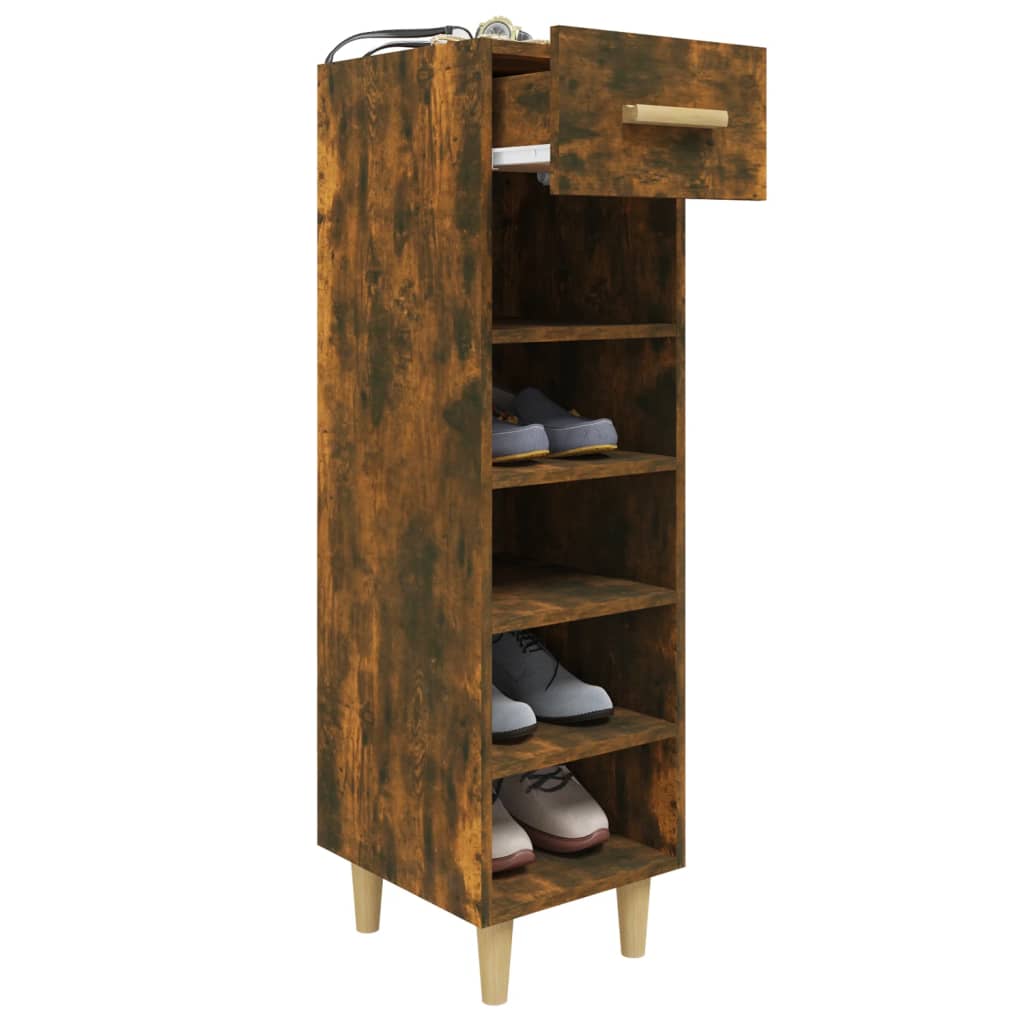 Scarpiera Rovere Fumo 30x35x105 cm in Legno Multistrato - homemem39