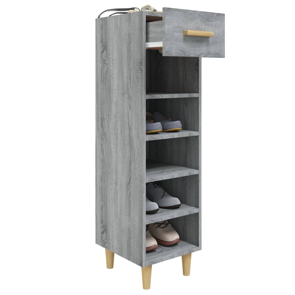 Scarpiera Grigio Sonoma 30x35x105 cm in Legno Multistrato - homemem39