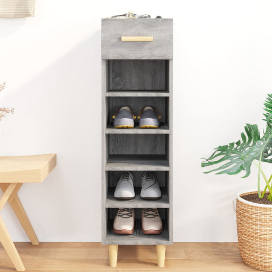 Scarpiera Grigio Sonoma 30x35x105 cm in Legno Multistrato - homemem39