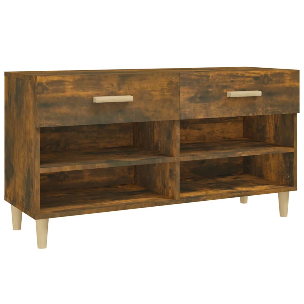 Scarpiera Rovere Fumo 102x35x55 cm in Legno Multistrato - homemem39