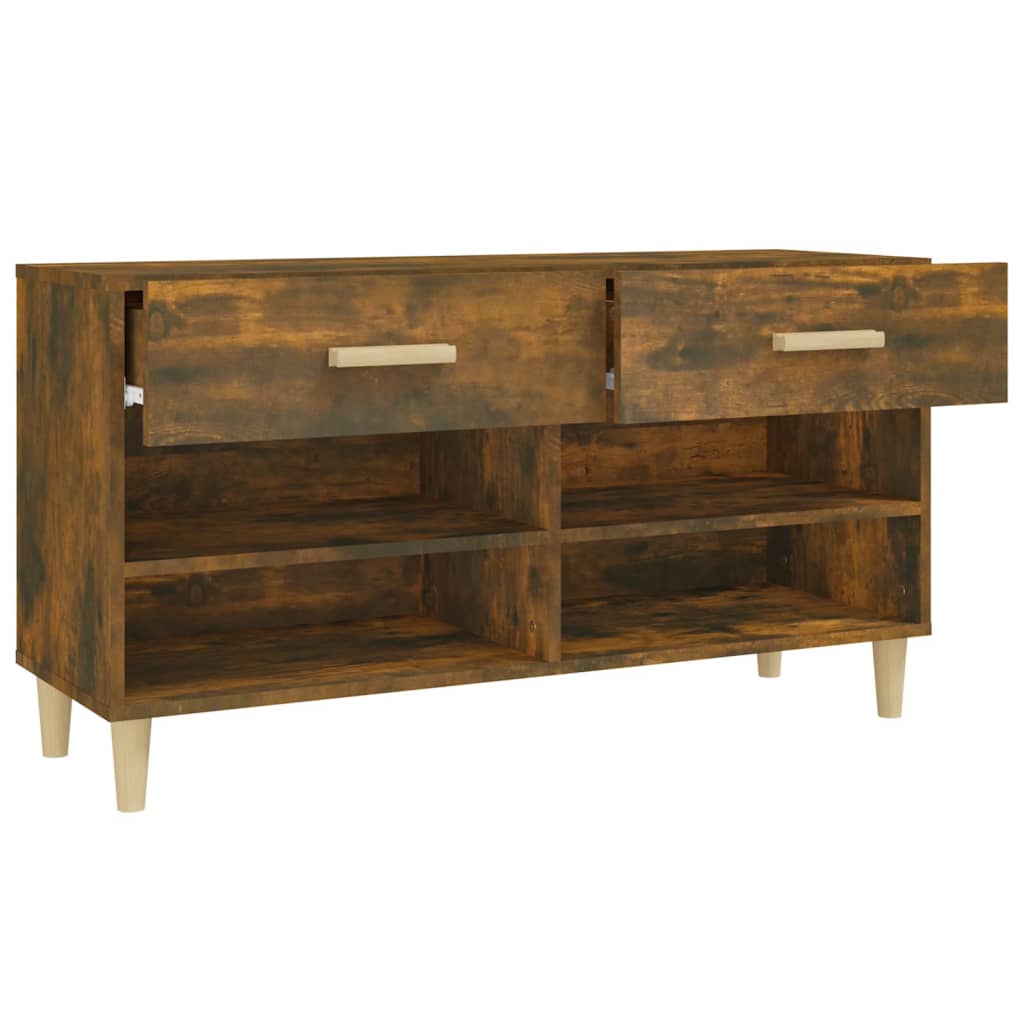 Scarpiera Rovere Fumo 102x35x55 cm in Legno Multistrato - homemem39