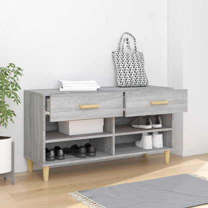 Scarpiera Grigio Sonoma 102x35x55 cm in Legno Multistrato - homemem39