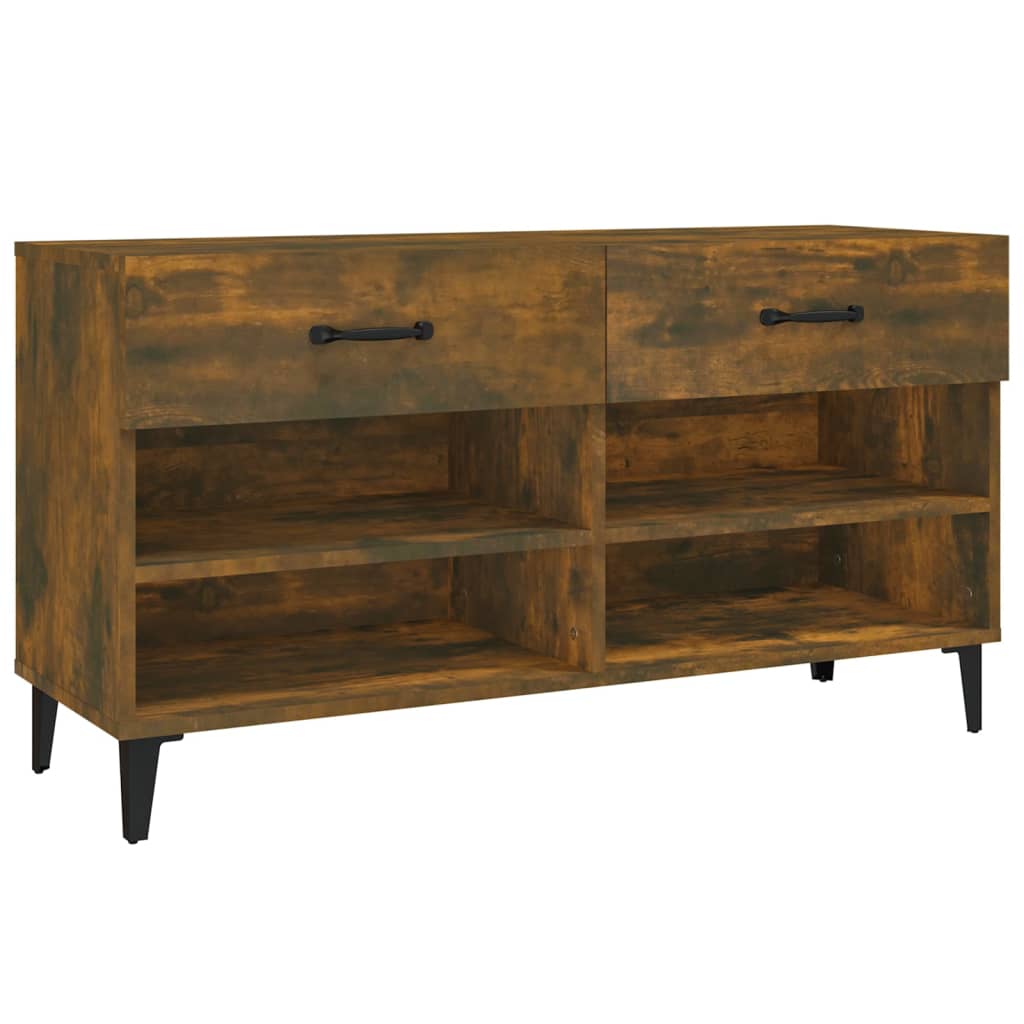 Scarpiera Rovere Fumo 102x35x55 cm in Legno Multistrato - homemem39