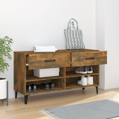Scarpiera Rovere Fumo 102x35x55 cm in Legno Multistrato - homemem39