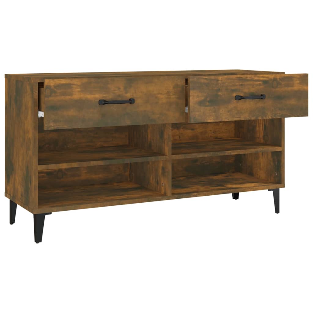 Scarpiera Rovere Fumo 102x35x55 cm in Legno Multistrato - homemem39