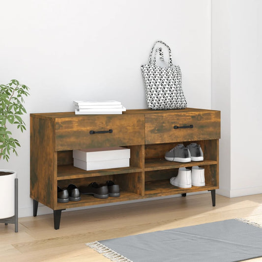 Scarpiera Rovere Fumo 102x35x55 cm in Legno Multistrato - homemem39