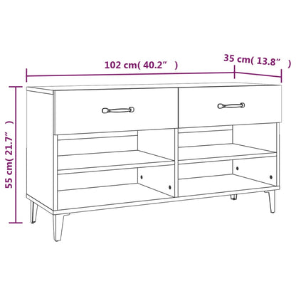 Scarpiera Grigio Sonoma 102x35x55 cm in Legno Multistrato - homemem39