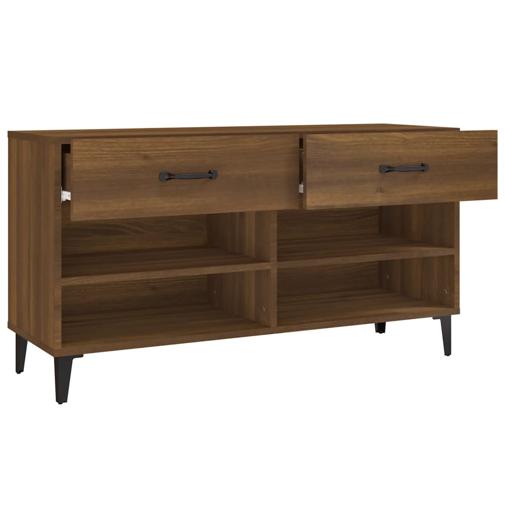 Scarpiera Rovere Marrone 102x35x55 cm in Legno Multistrato - homemem39
