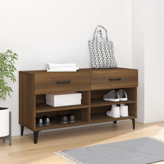 Scarpiera Rovere Marrone 102x35x55 cm in Legno Multistrato - homemem39