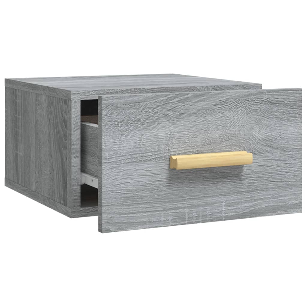 Comodino a Muro Grigio Sonoma 35x35x20 cm - homemem39