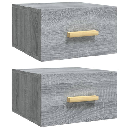 Comodini a Muro 2 pz Grigio Sonoma 35x35x20 cm - homemem39