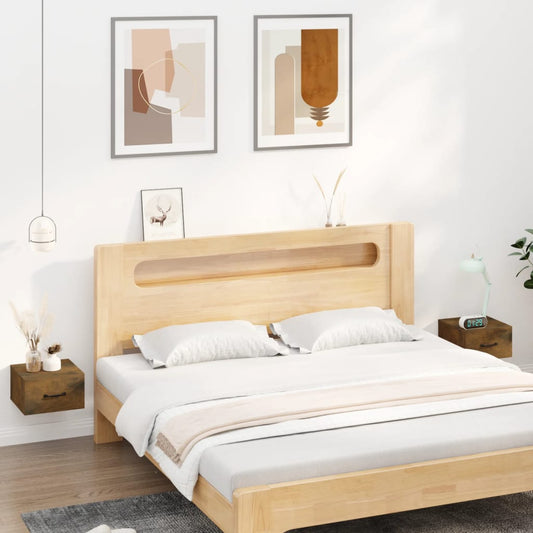 Comodini a Muro 2 pz Rovere Fumo 35x35x20 cm - homemem39