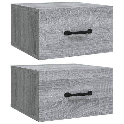 Comodini a Muro 2 pz Grigio Sonoma 35x35x20 cm - homemem39