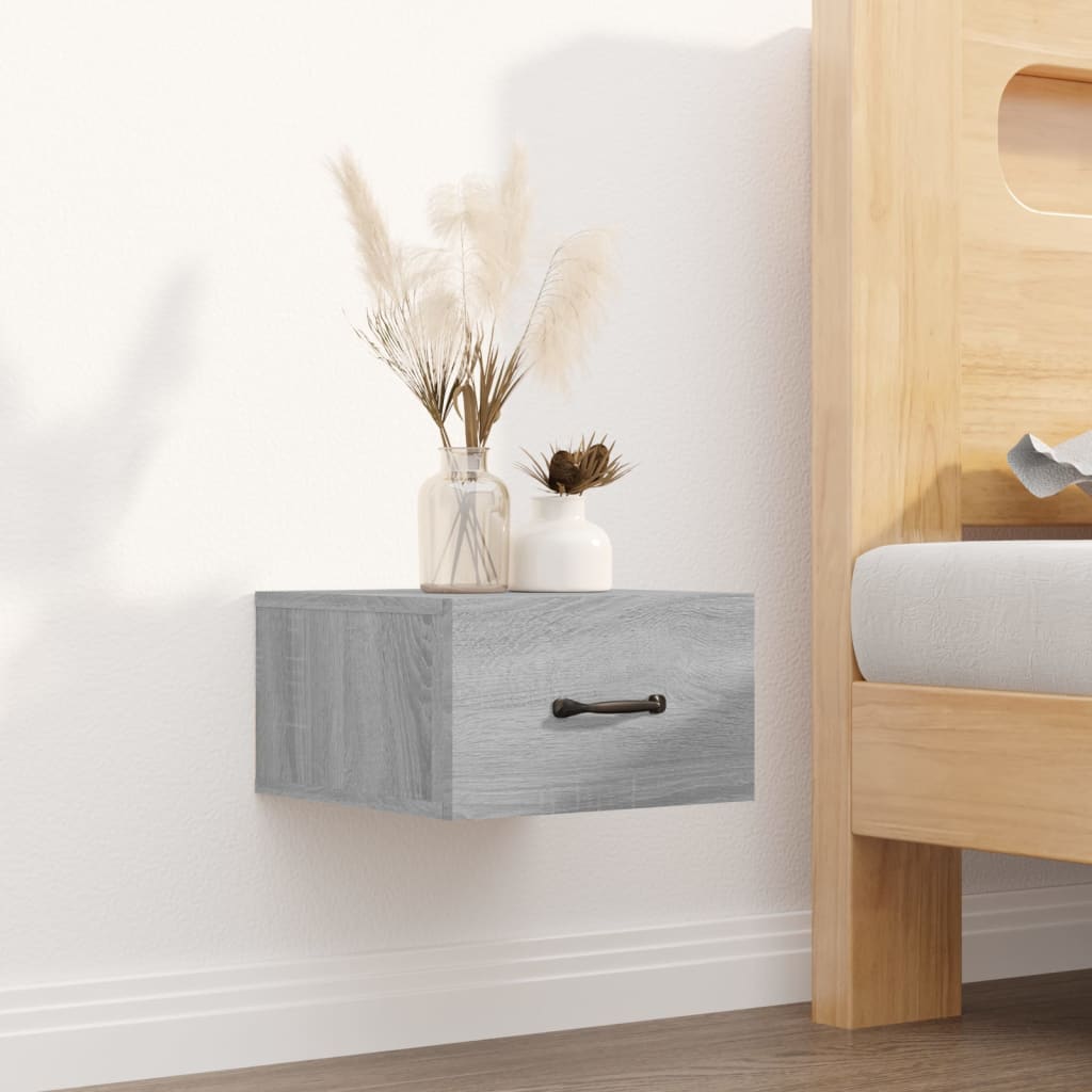 Comodini a Muro 2 pz Grigio Sonoma 35x35x20 cm - homemem39