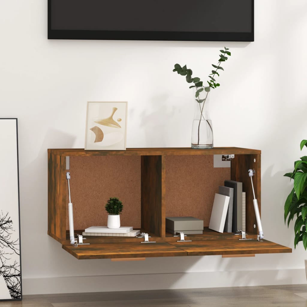 Mobile Parete Rovere Fumo 80x35x36,5 cm in Legno Multistrato | homemem39