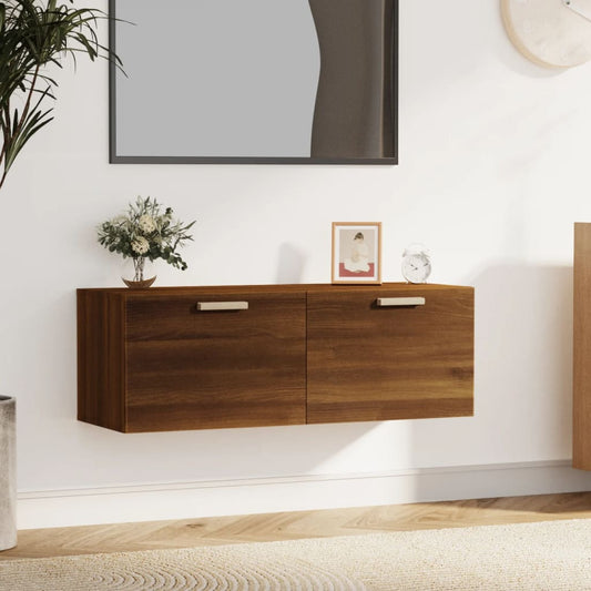 Mobile Pensile Rovere Marrone 100x36,5x35 cm Legno Multistrato - homemem39