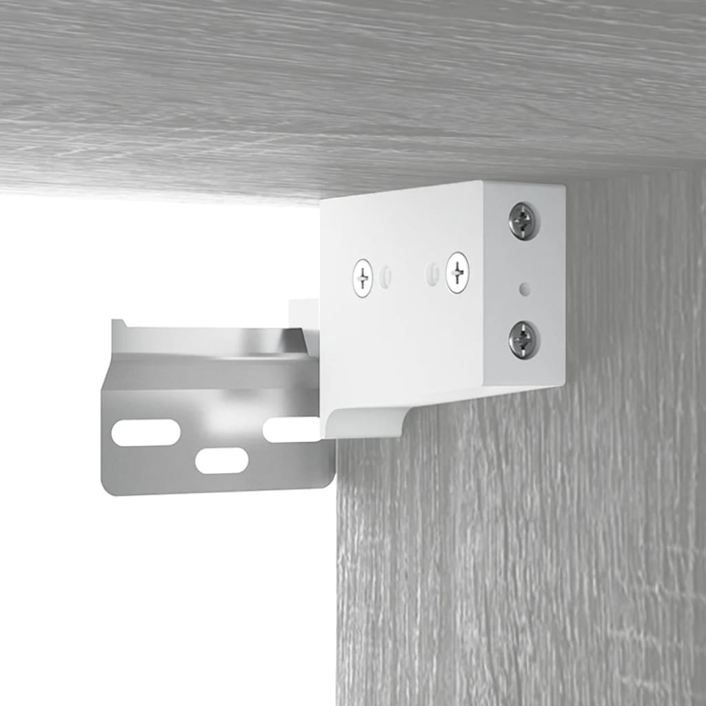 Mobile a Specchio con LED Grigio Sonoma 76x15x55 cm - homemem39