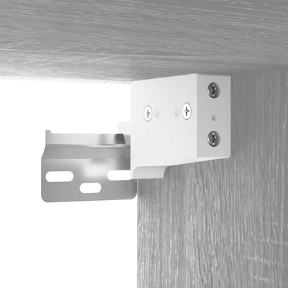 Mobile a Specchio con LED Grigio Sonoma 76x15x55 cm - homemem39