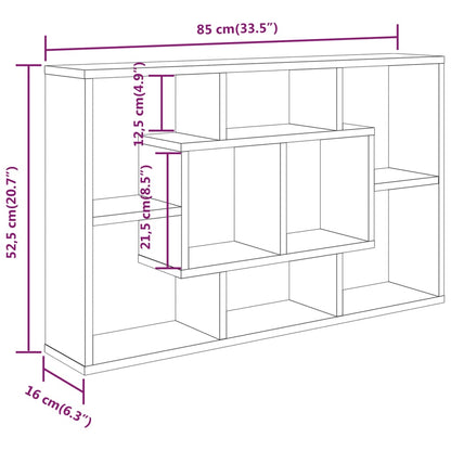 Mensola a Muro Rovere Fumo 85x16x52,5 cm in Legno Multistrato - homemem39
